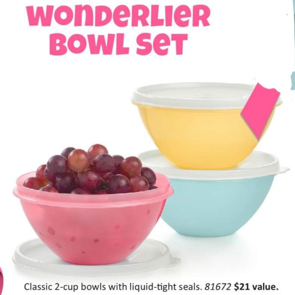 Tupperware 3pc small wondlier bowls